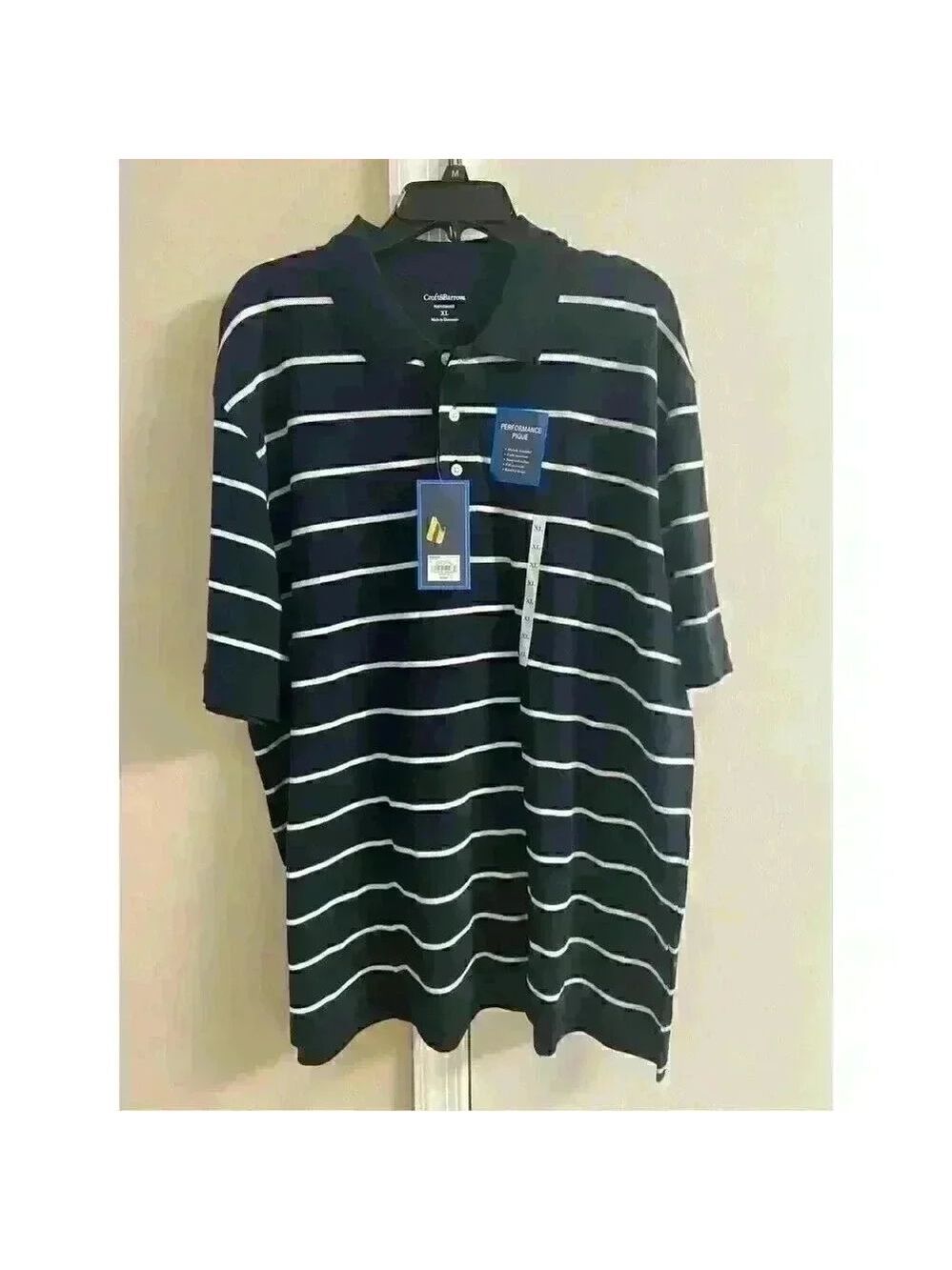 Croft & Barrow Men's Polo Shirt Cotton XL Striped NWT - Picture 1 of 5